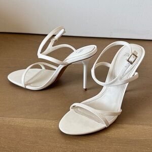 Zara Elegant White Strappy Heels